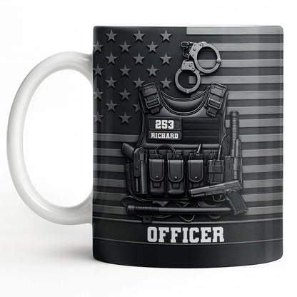Officer Tactical Vest And American Flag Design
