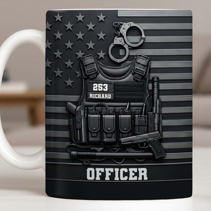 Officer Tactical Vest And American Flag Design