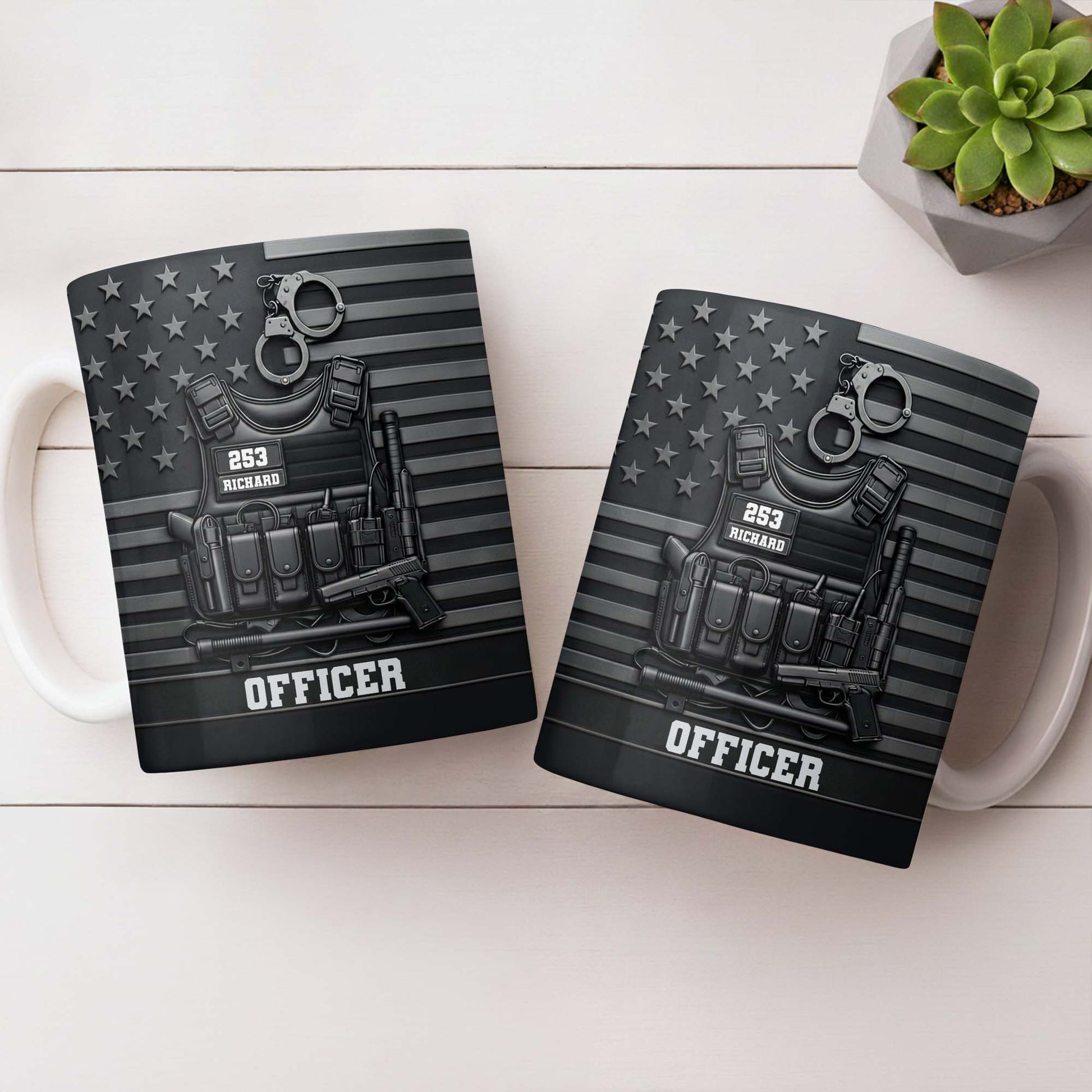Officer Tactical Vest And American Flag Design