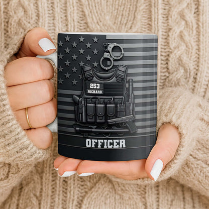 Officer Tactical Vest And American Flag Design