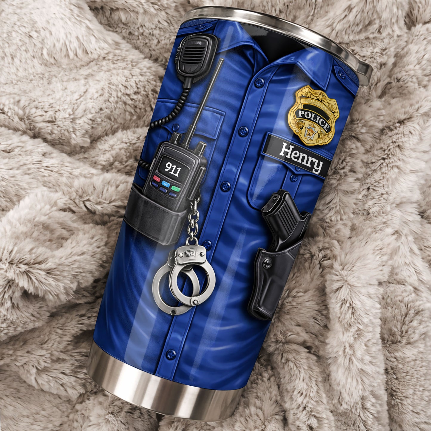 Personalized Stainless Steel Tumbler For Brave Police Officers