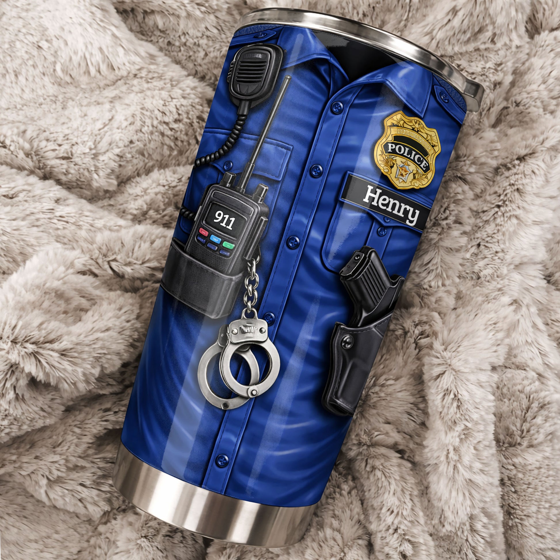Personalized Stainless Steel Tumbler For Brave Police Officers