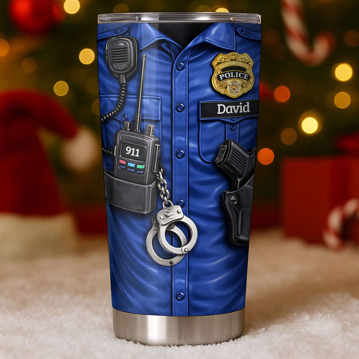 Personalized Stainless Steel Tumbler For Brave Police Officers