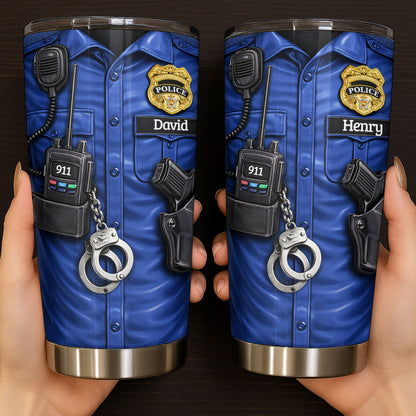 Personalized Stainless Steel Tumbler For Brave Police Officers