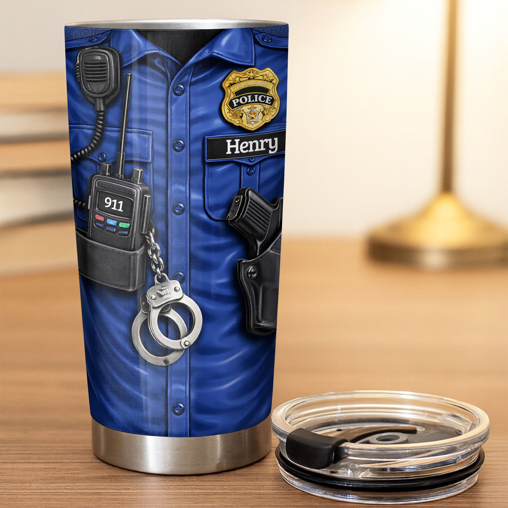 Personalized Stainless Steel Tumbler For Brave Police Officers