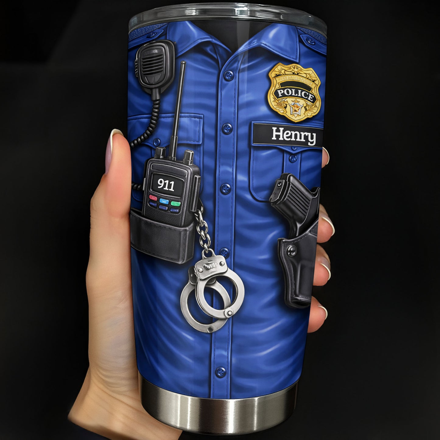 Personalized Stainless Steel Tumbler For Brave Police Officers