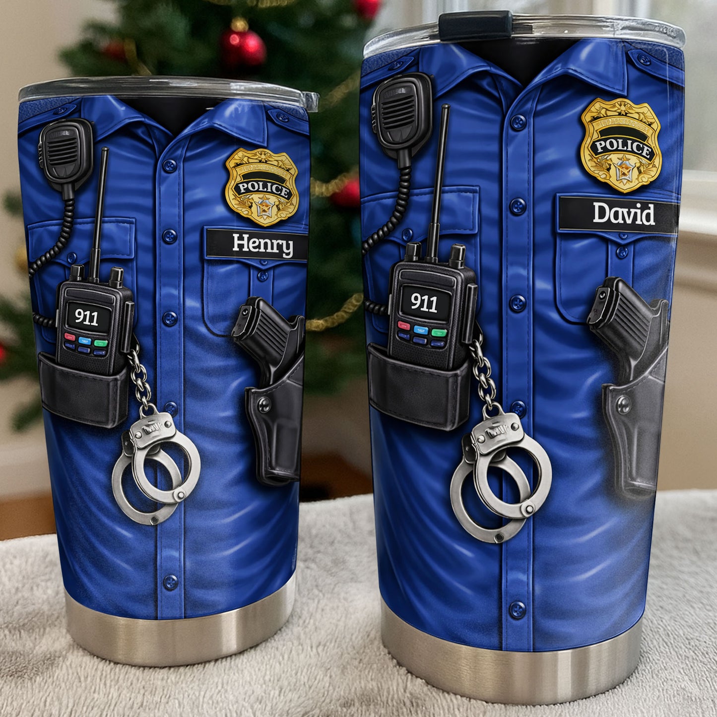 Personalized Stainless Steel Tumbler For Brave Police Officers