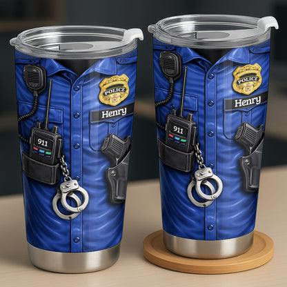 Personalized Stainless Steel Tumbler For Brave Police Officers