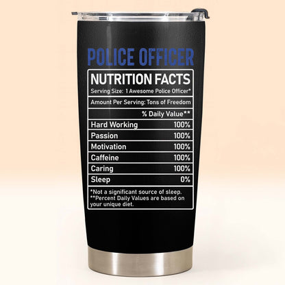 Police Officer Nutrition Facts, American Flag and Thin Blue Line