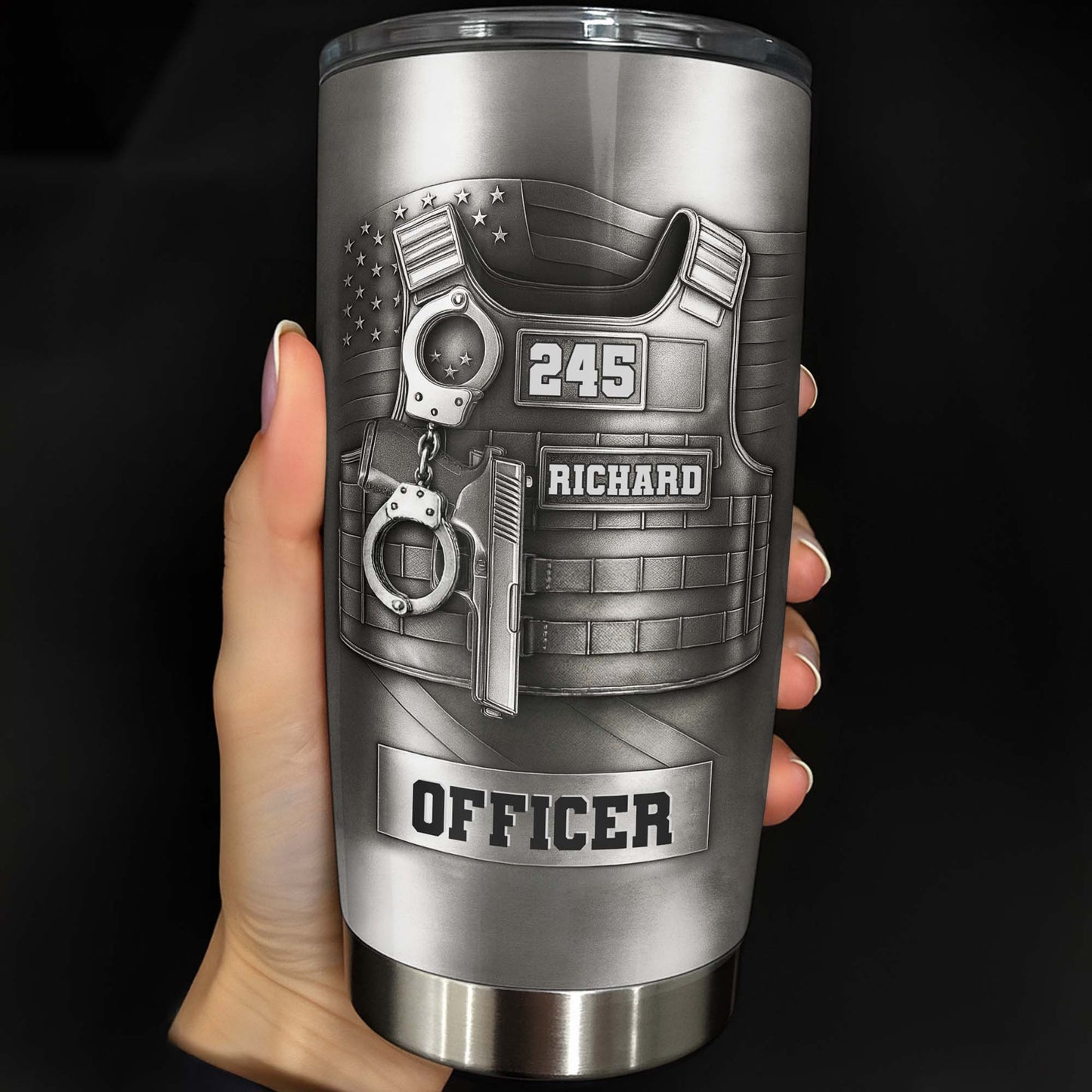 Every Sip Tastes Like It's Not My Problem Anymore Retired Officer Vest - Personalized Custom Stainless Steel Tumbler 20oz 30oz - OFC076_TB