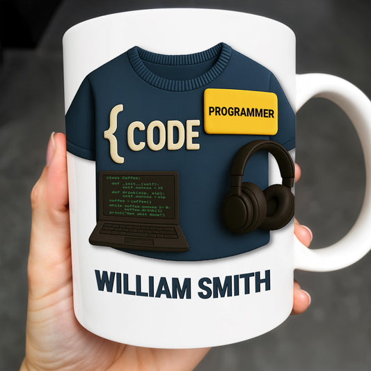 { CODE } Programmer, Laptop and Headphones