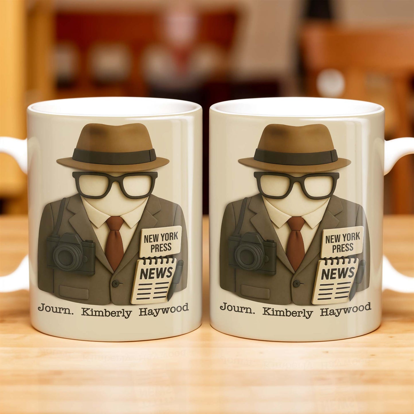 Customizable Journalist, Camera, Press Badge, Hat, Glasses