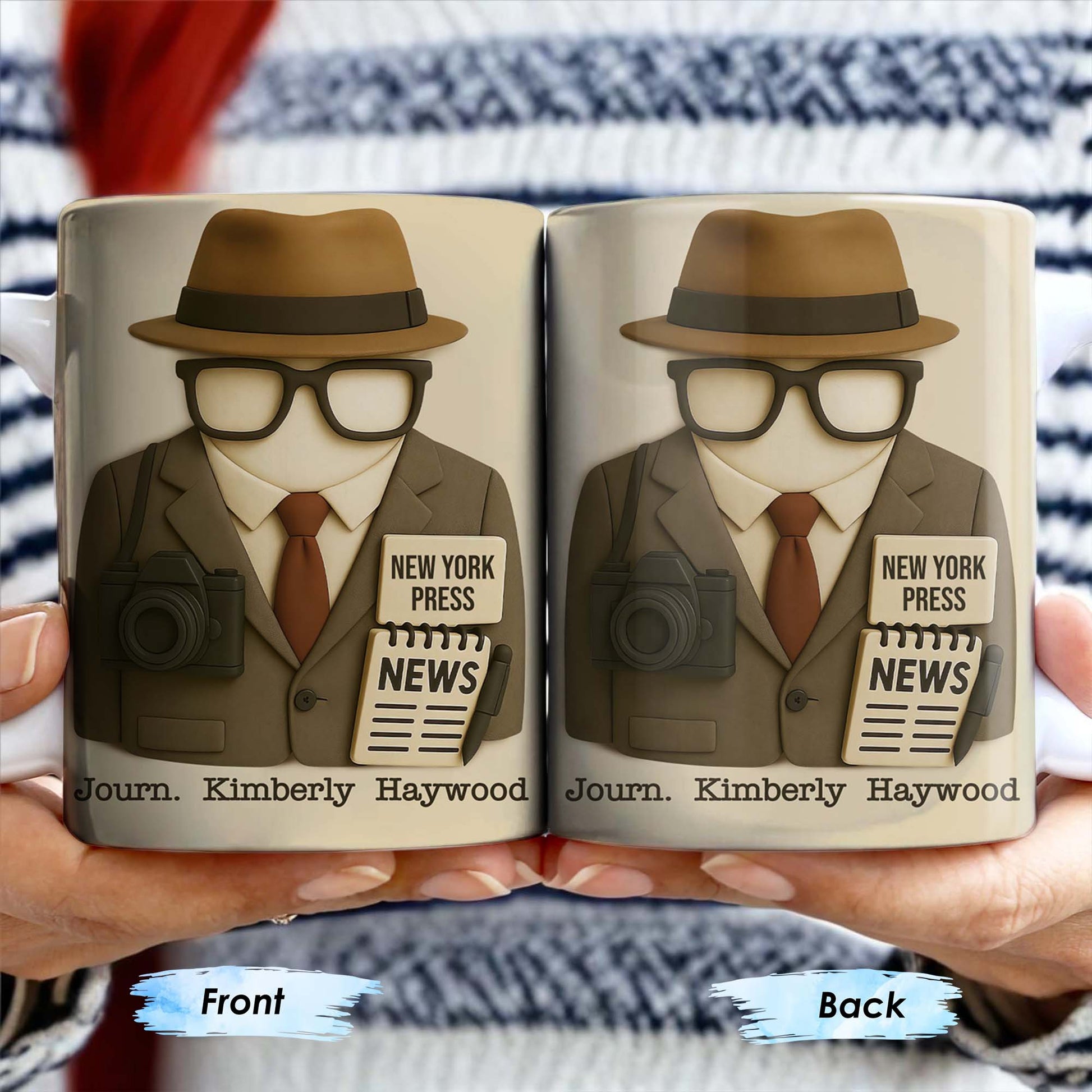 Customizable Journalist, Camera, Press Badge, Hat, Glasses