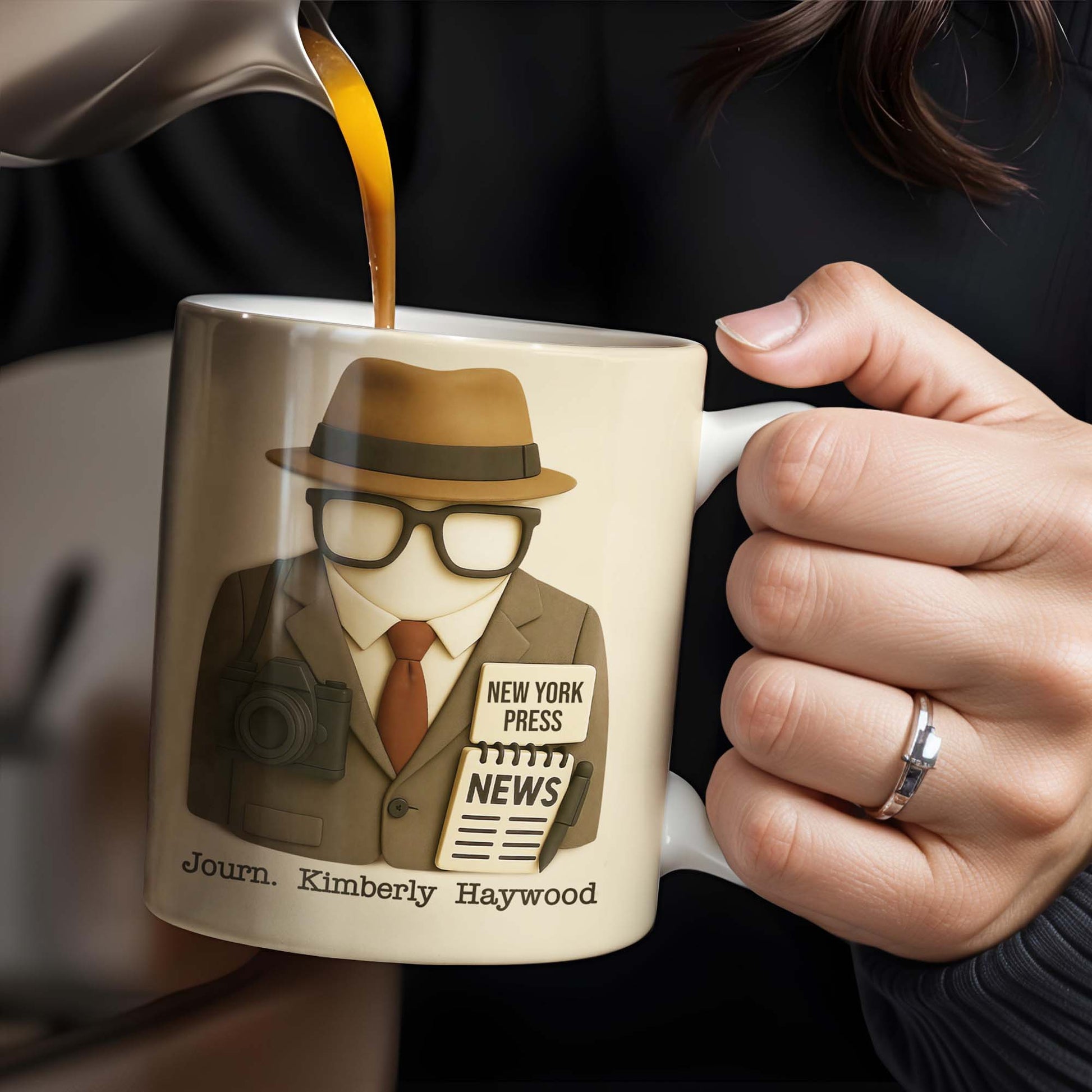 Customizable Journalist, Camera, Press Badge, Hat, Glasses