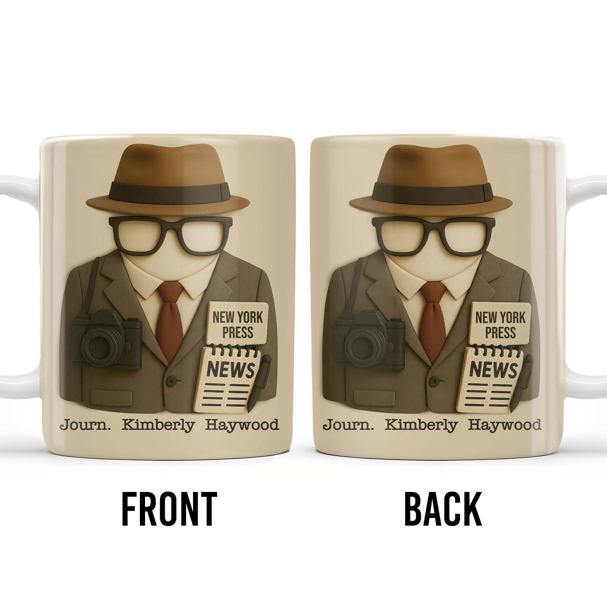 Customizable Journalist, Camera, Press Badge, Hat, Glasses