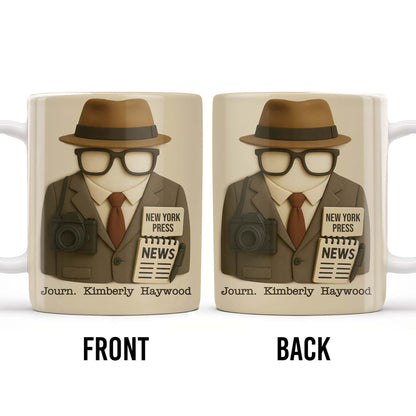 Customizable Journalist, Camera, Press Badge, Hat, Glasses