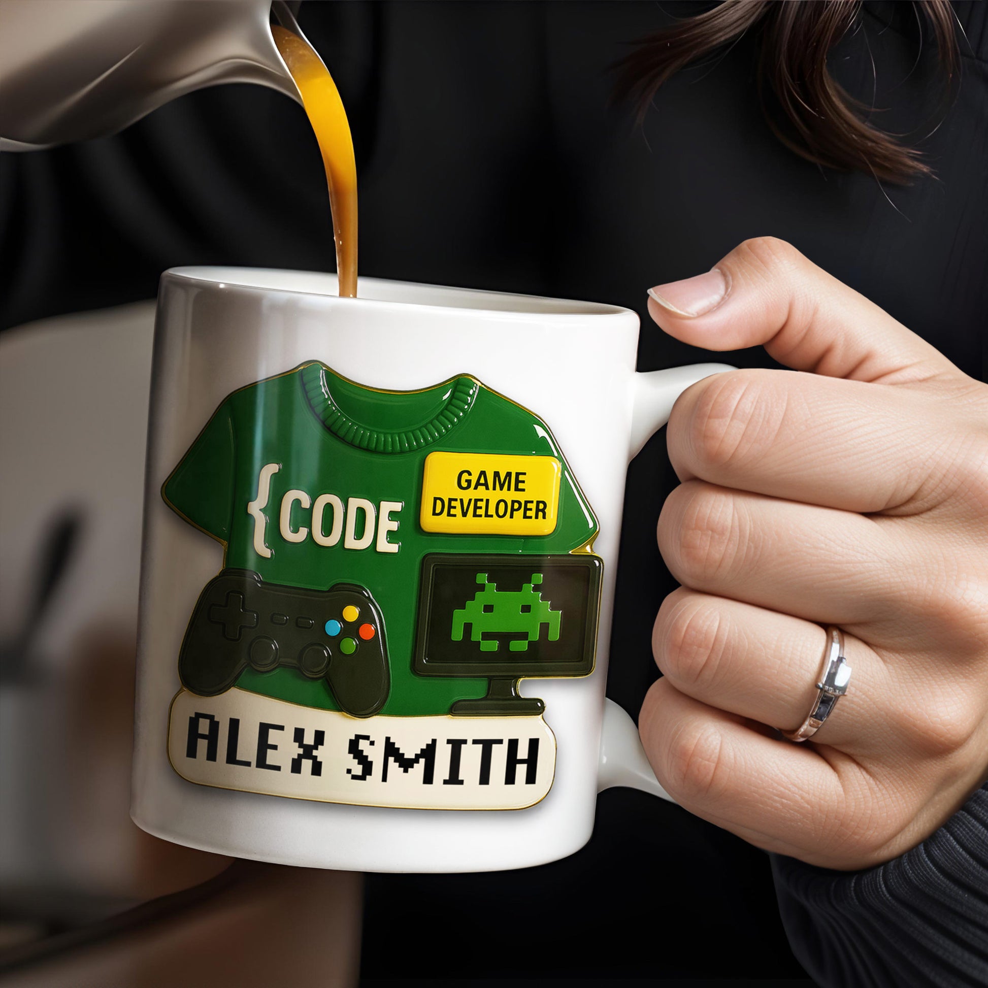 Code, Game Developer, Gaming Controller and Pixelated Alien