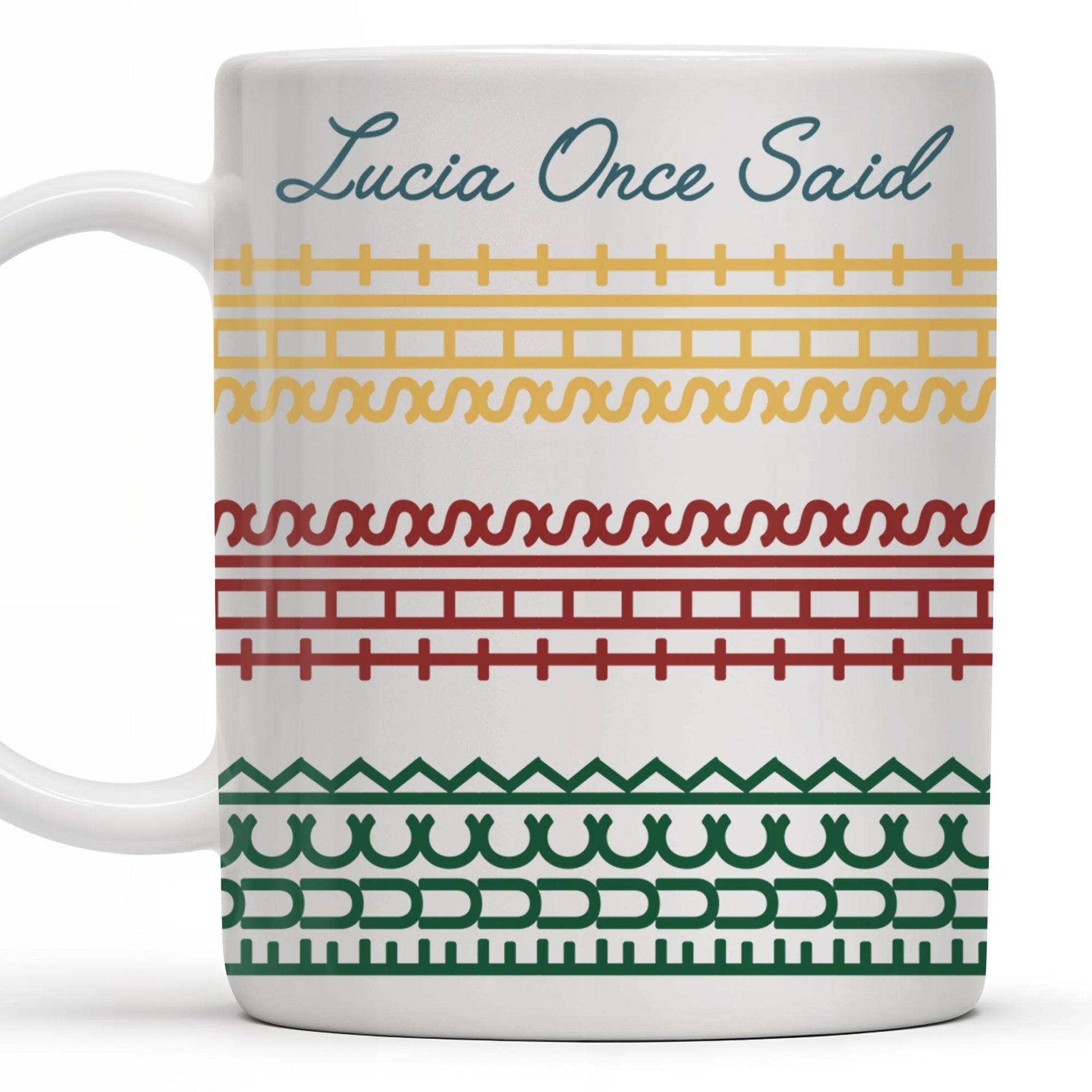 Lucia Once Said, Colorful Horizontal Bands Coffee Mug