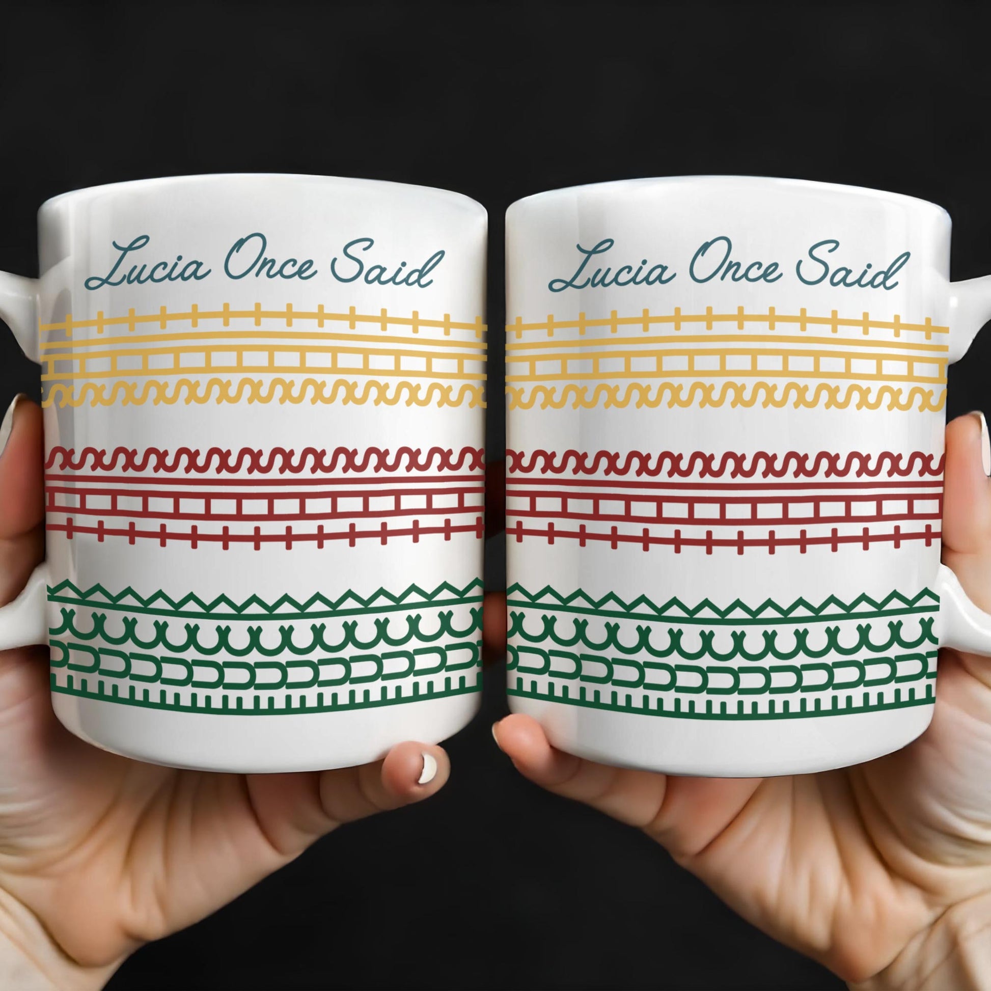 Lucia Once Said, Colorful Horizontal Bands Coffee Mug
