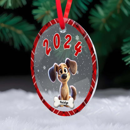 Décoration pour animal de compagnie – Ornement en verre rond personnalisé – PET023_CGOR 