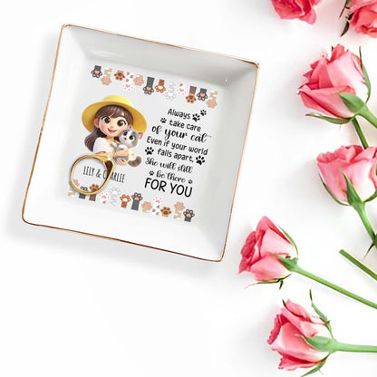 Always Take Care Of Your Cat Custom Jewelry Dish