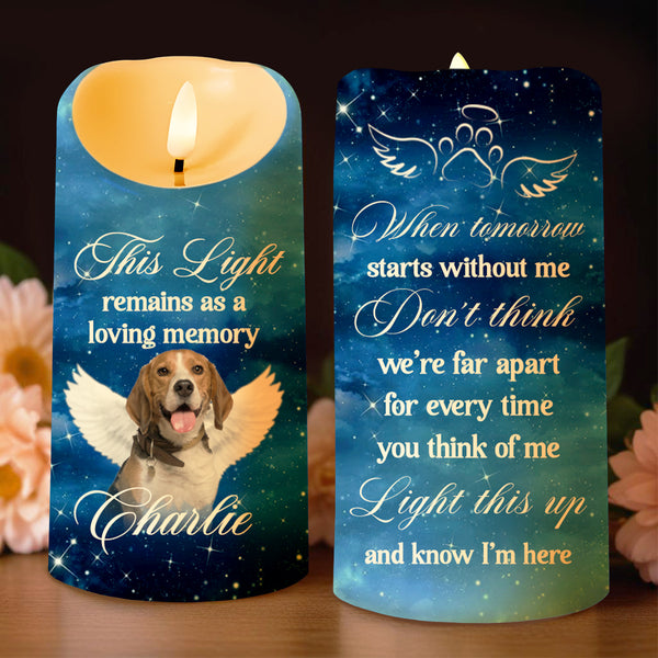 When Tomorrow Starts Without Me Memorial Candle With Dog And Stars