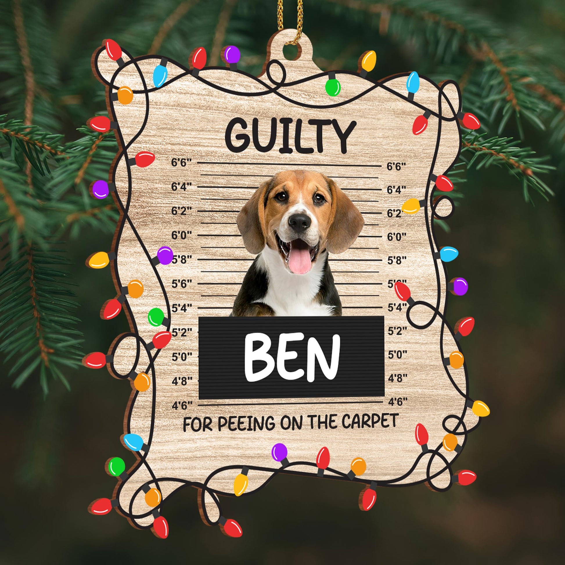 Guilty For Peeing On The Carpet Ornament With Dog