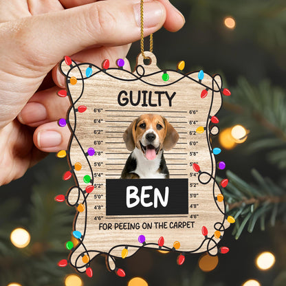 Guilty For Peeing On The Carpet Ornament With Dog