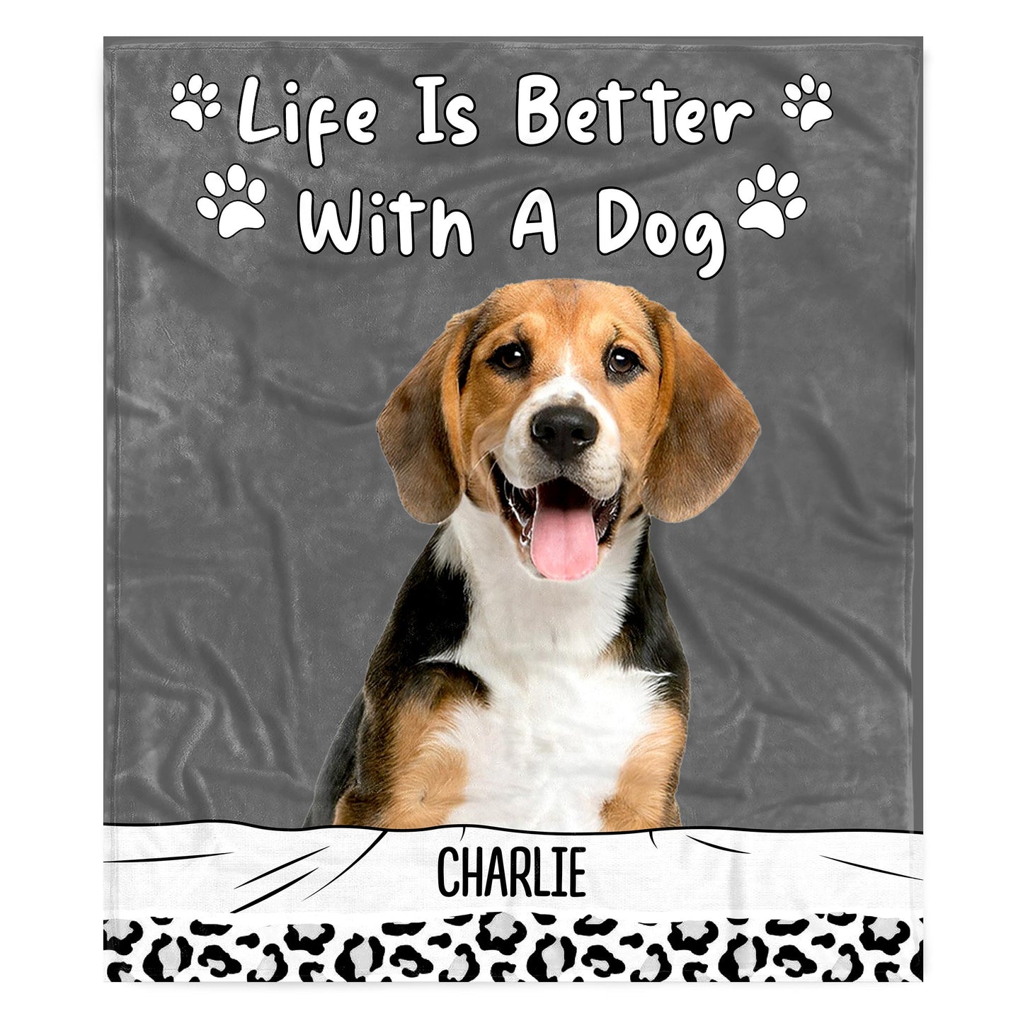 Life Is Better With A Dog Paw Prints Blanket