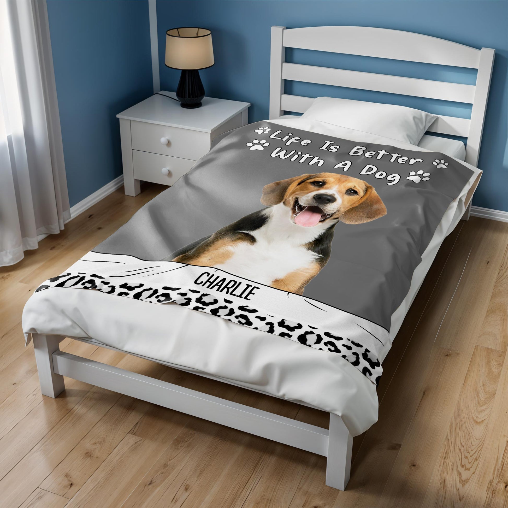 Life Is Better With A Dog Paw Prints Blanket