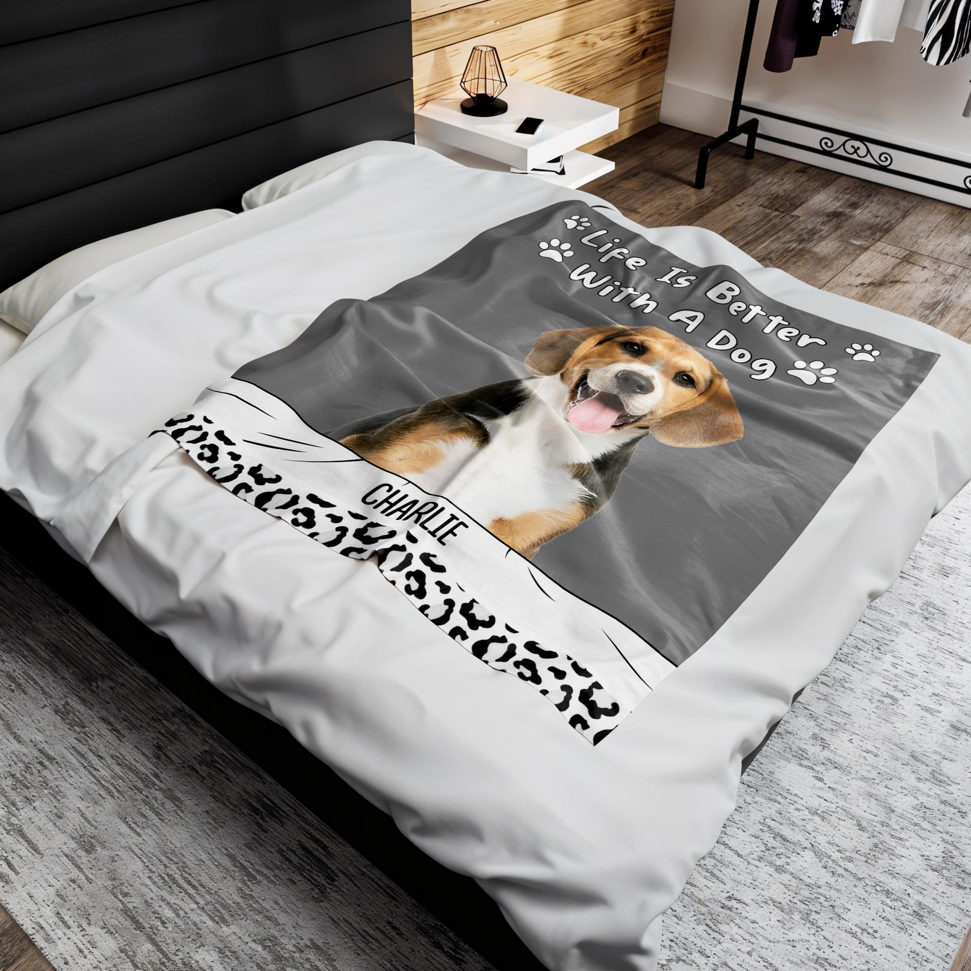 Life Is Better With A Dog Paw Prints Blanket