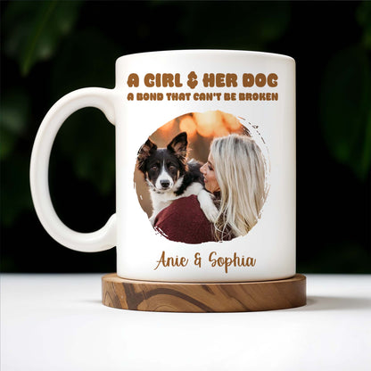 A Girl And Her Dog Unbreakable Bond Coffee Mug