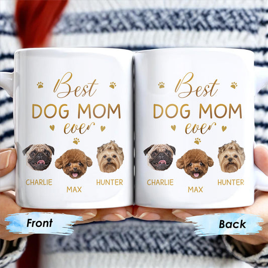 Best Dog Mom Ever With Cute Dog Faces And Paws