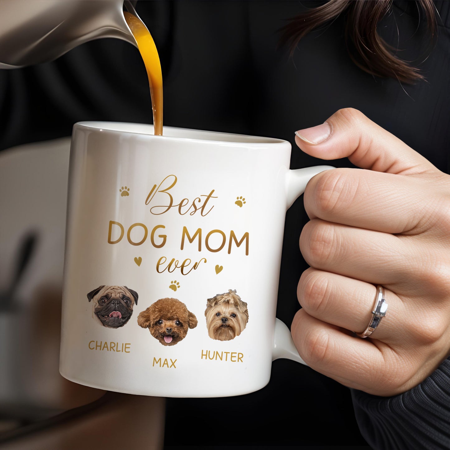 Best Dog Mom Ever With Cute Dog Faces And Paws