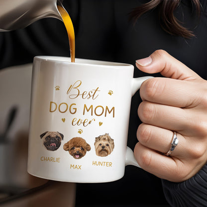 Best Dog Mom Ever With Cute Dog Faces And Paws