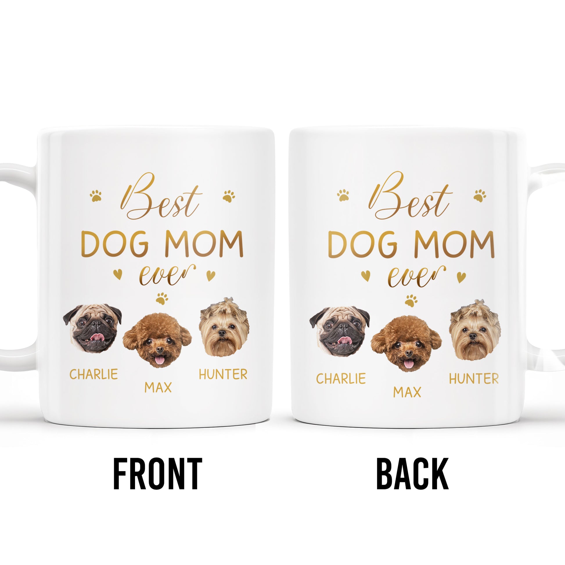 Best Dog Mom Ever With Cute Dog Faces And Paws