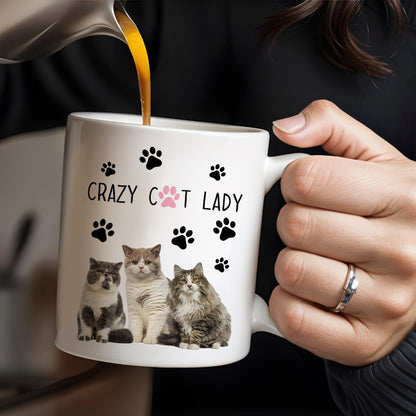 Crazy Cat Lady With Adorable Cats And Paw Prints