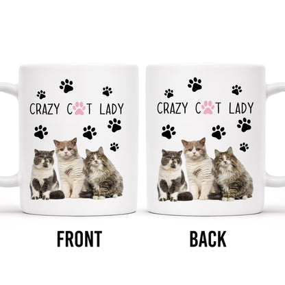 Crazy Cat Lady With Adorable Cats And Paw Prints