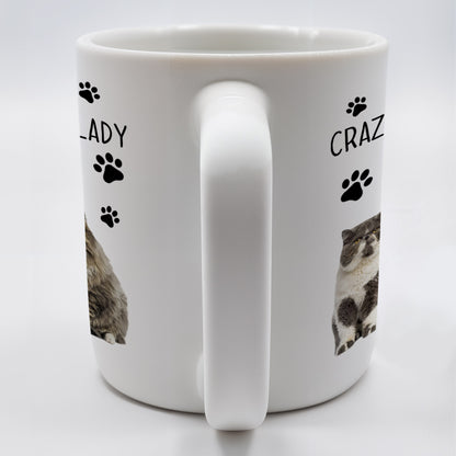 Crazy Cat Lady With Adorable Cats And Paw Prints