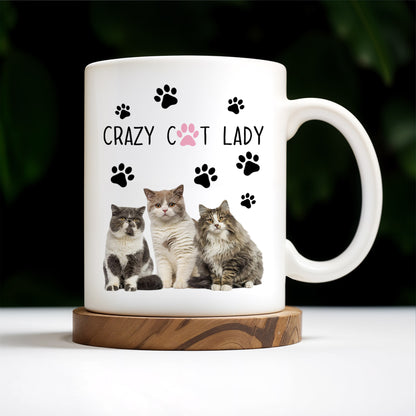 Crazy Cat Lady With Adorable Cats And Paw Prints