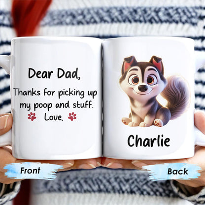 Dear Dad Thanks For Picking Up My Poop, Dog And Paw Prints