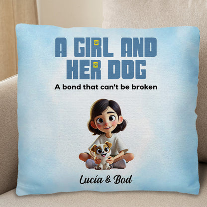 A Girl And Her Dogs, A Bond That Can't Be Broken Pillow