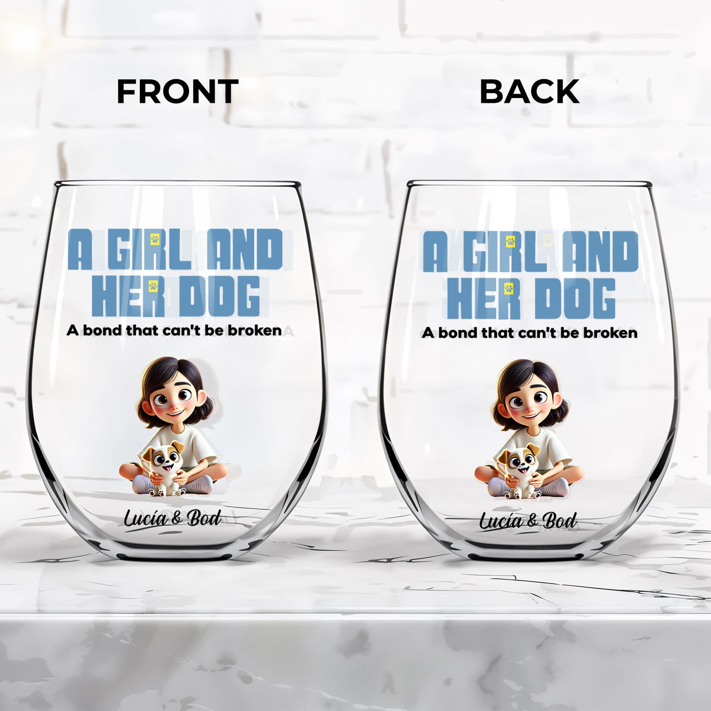 A Girl And Her Dog, Unbreakable Bond Glass