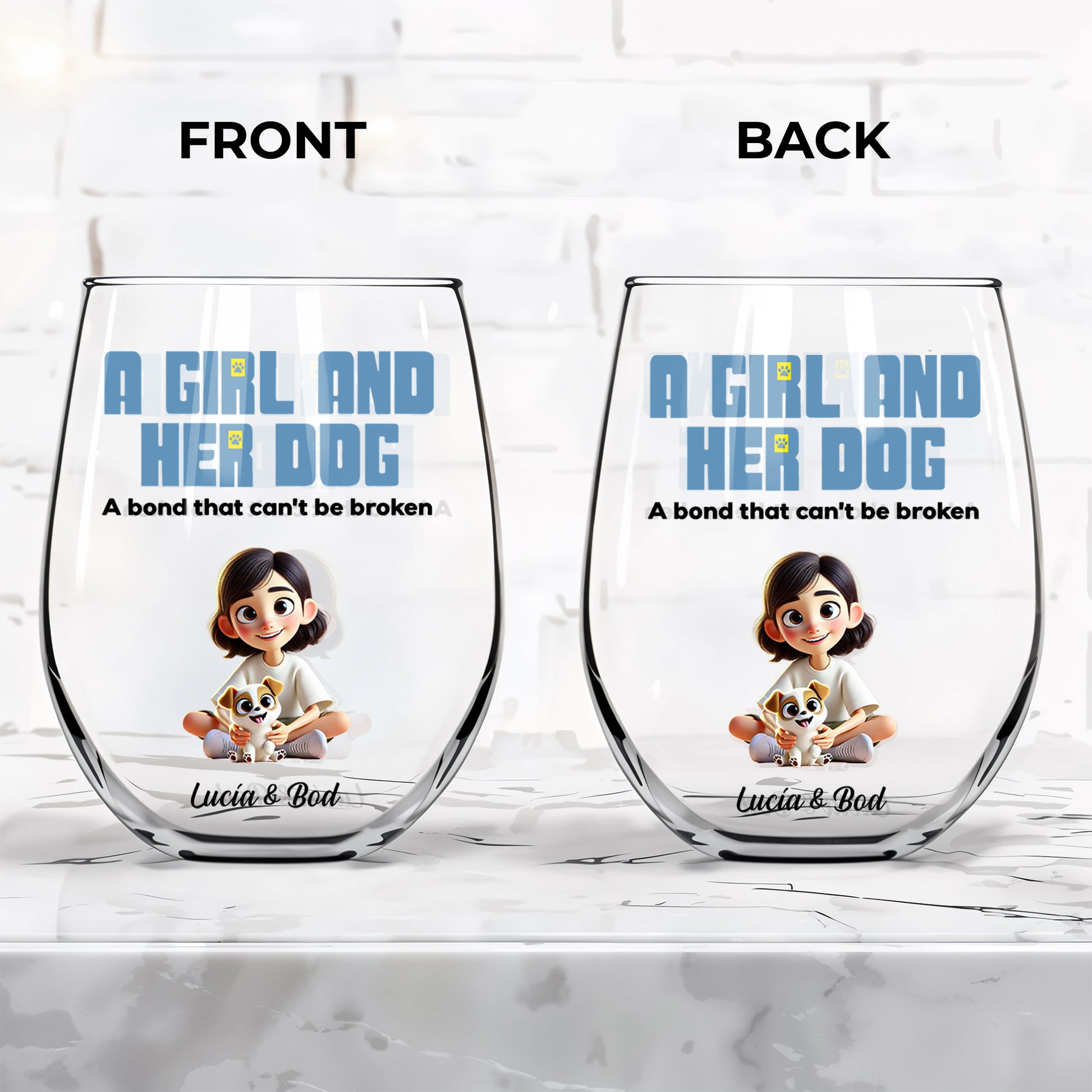 A Girl And Her Dog, Unbreakable Bond Glass