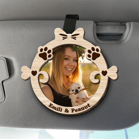 Forever In Our Hearts With Our Furry Friends Visor Clip Featuring Paws And Hearts