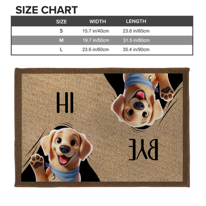Hi Bye Cute Dogs Paw Prints Doormat