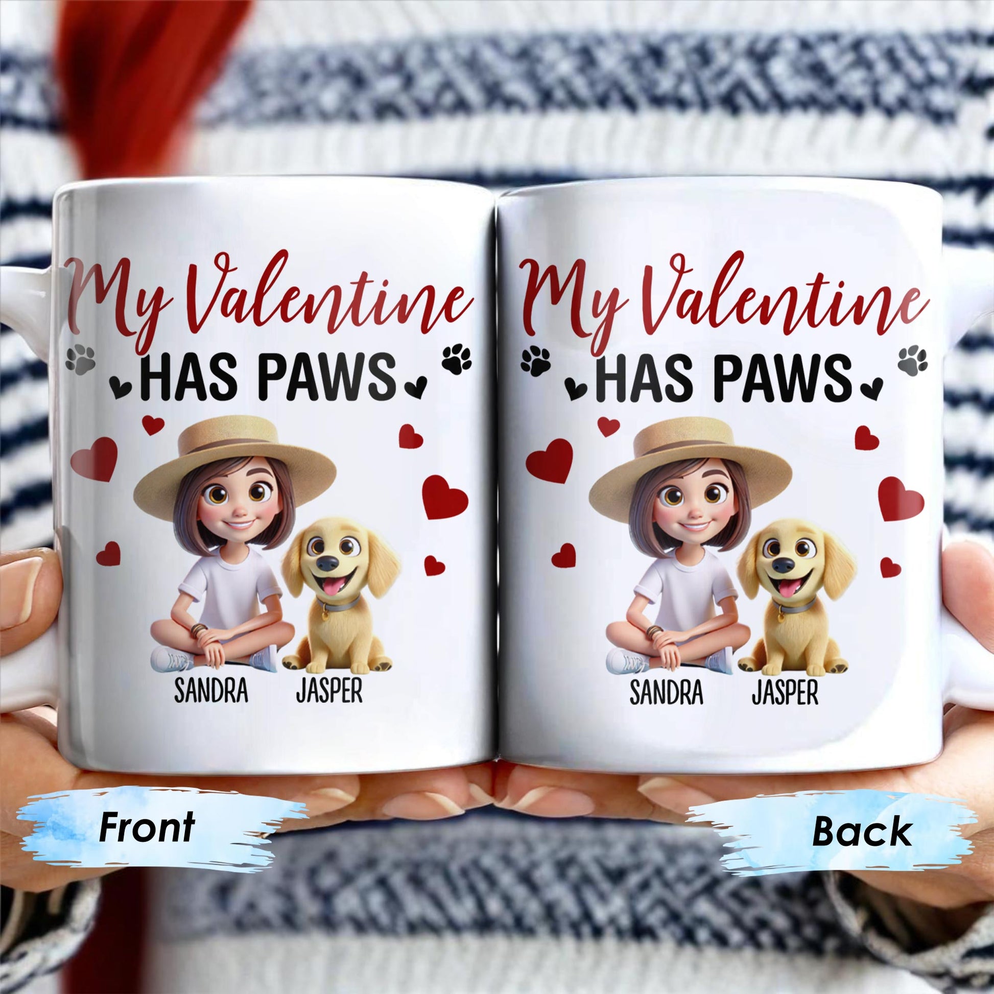 My Valentine Has Paws Featuring Girl And Dog