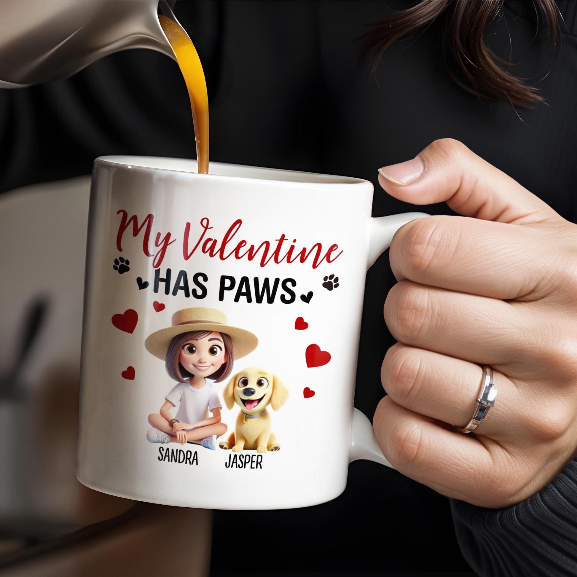 My Valentine Has Paws Featuring Girl And Dog