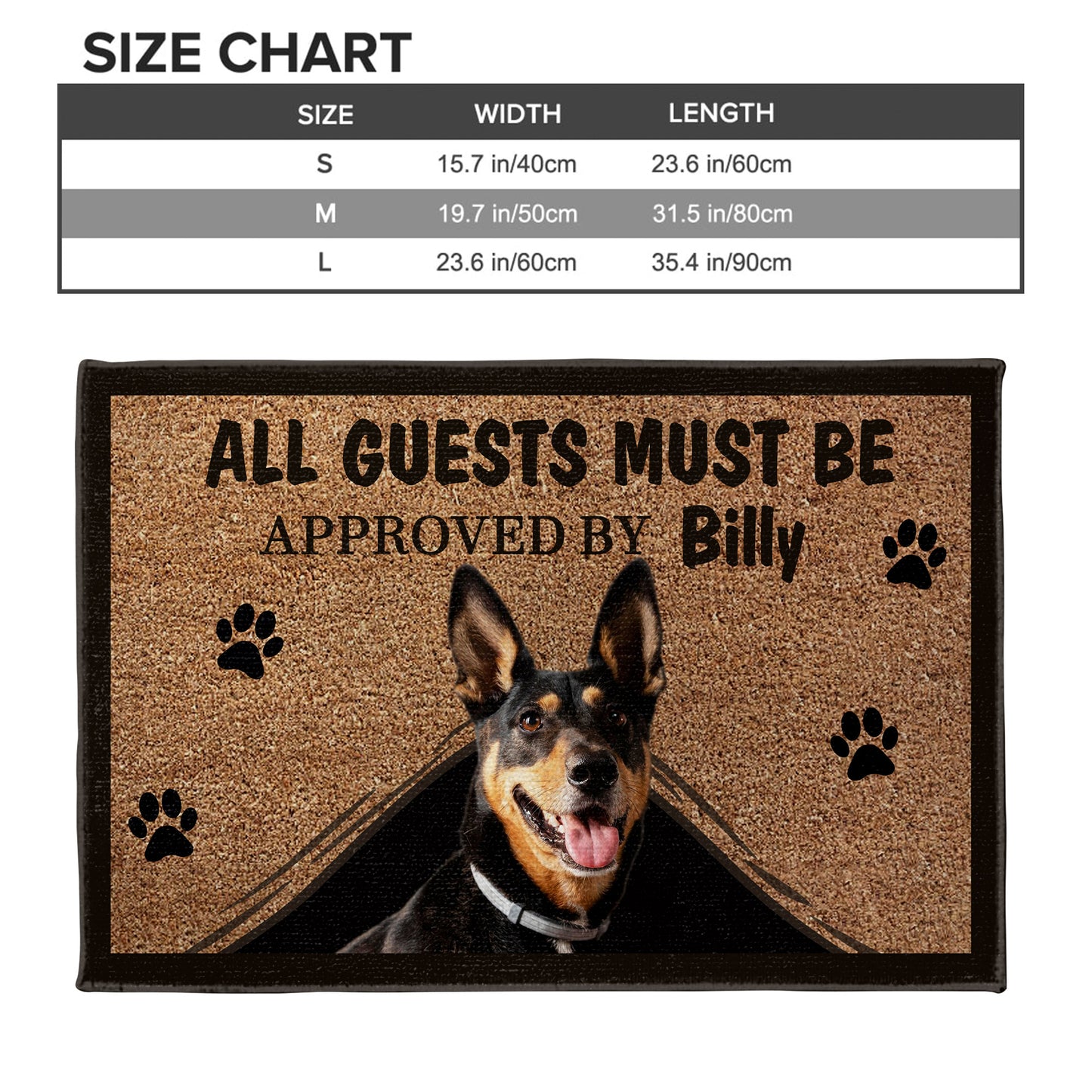 All Guests Must Be Approved By [Name] Dog Doormat