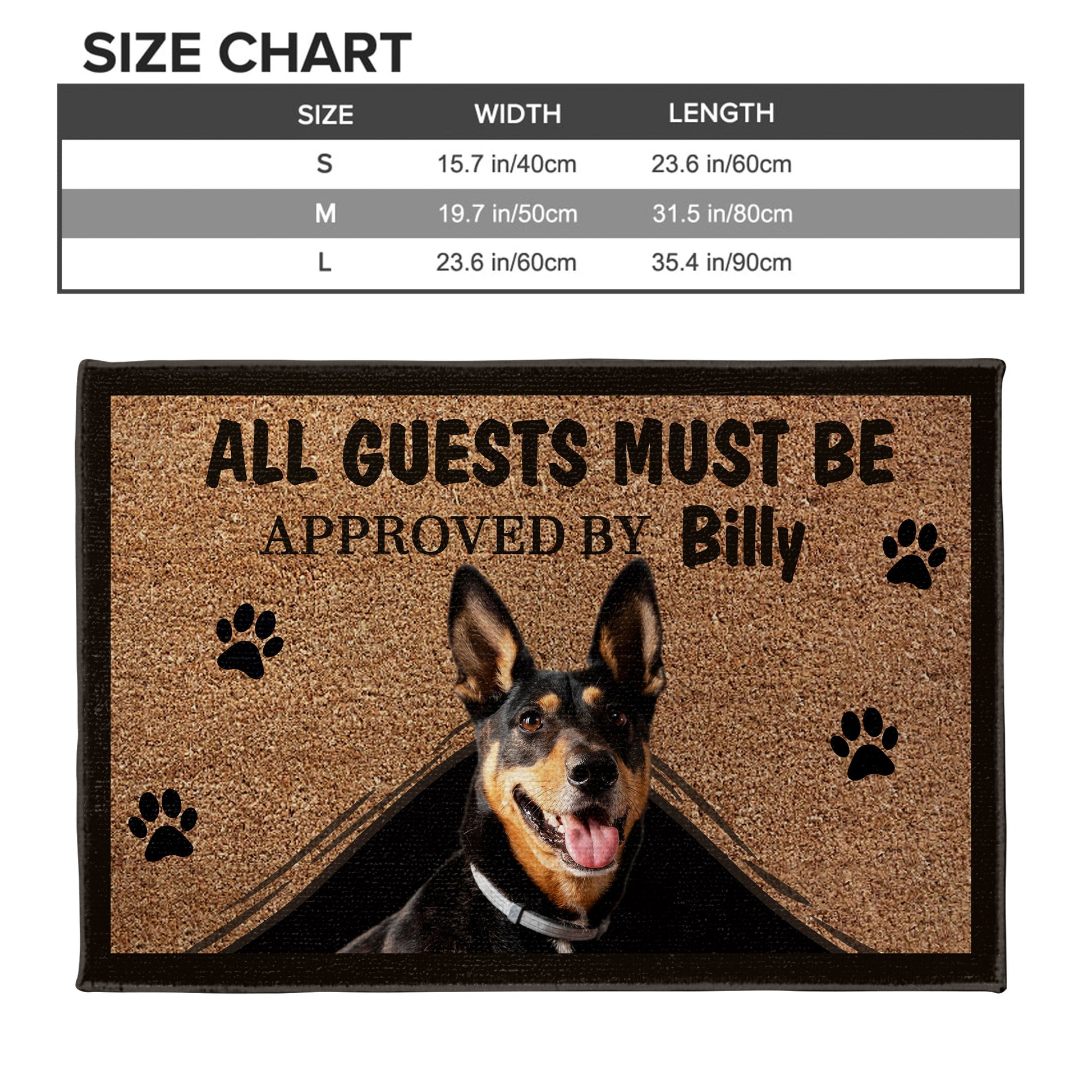All Guests Must Be Approved By [Name] Dog Doormat